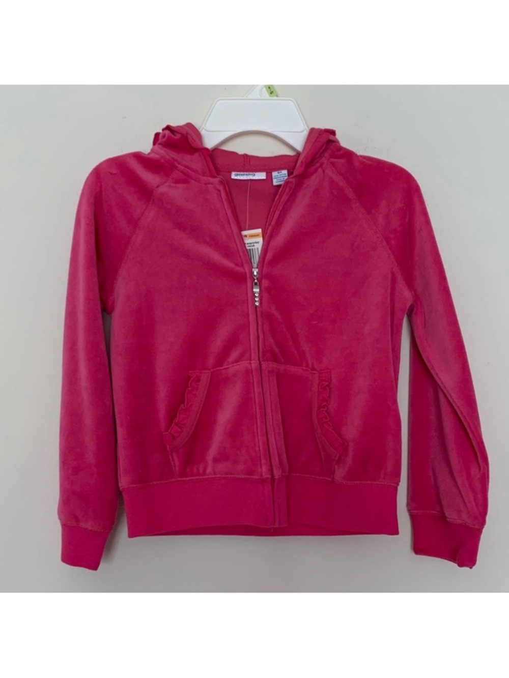Greendog Velvet Pink ZIP Up Hoodie Girls